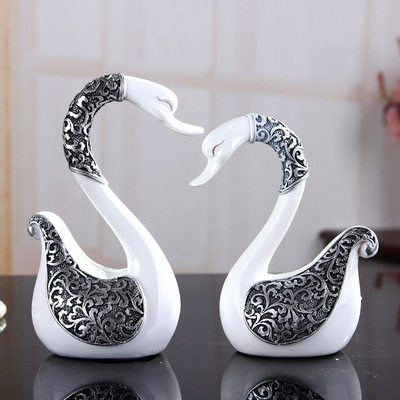千万现货情侣天鹅工艺礼品SF912 现代家居装饰的优雅之选